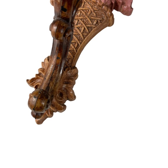 Vintage MCM Wall Hanging Candle Holder Cottagecore 1960s Fruit Floral Syroco Set - Picture 7 of 16